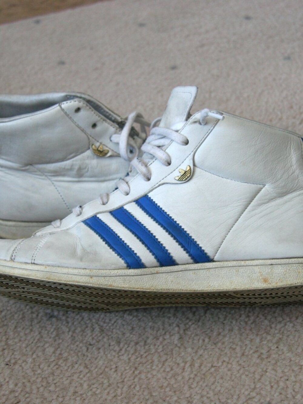 Vintage leather hi top sneakers